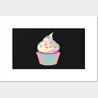 Pink Holographic Cupcake Posters and Art